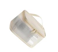 Folding Mesh Cosmetic Storage Bag Spacious 2 Layers Cosmetic Brush Organizer Skin Care Products Travel Compartment Toiletry Organizer, Beige Color, F