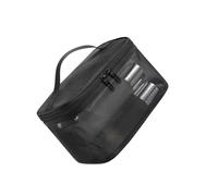 Folding Mesh Cosmetic Storage Bag Spacious 2 Layers Cosmetic Brush Organizer Skin Care Products Travel Compartment Toiletry Organizer, black, D