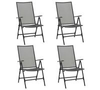 Folding Mesh Garden Chairs Set of 4 Steel Outdoor Patio Dining Chairs