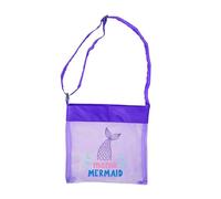 Folding Meshes Beach Bag Portable Sea Shell Collecting Adjustable Shoulder Strap Kids Sand Toy Organizers Outdoor Mesh Swimming Bag