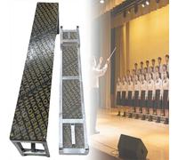 Folding Metal Choir Stage Steps, 3-Tier Choral Risers for School & Theatre, Heavy-Duty Public Speaking Podium Stair Platform