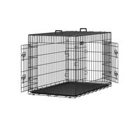 Feandrea Dog Crate, Foldable Dog Cage with 2 Doors, Removable Tray, 122 x 74.5 x 80.5 cm, XXL, Black PPD48H
