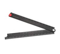 Folding Metal Ruler, 30cm Black Aluminum Alloy, 0-300mm, 90-Degree Foldable Straight Angle Measurement Tool for Machine-Made Glass Making