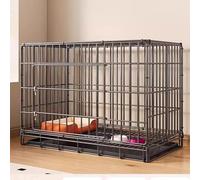 Folding Metal Wire Dog Crate With Leak-proof Removable Tray Escape-proof Lock Portable Pet Kennel For Small Medium Large Dogs Indoor Outdoor Travel Black 86 cm L x 61 cm W x 71 cm H