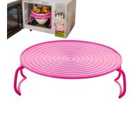 Folding Microwave Tray - Compact Microwave Food Holder, Heat-Resistant Plate Stand | Food Splatter Cover Kitchen Shelf Tray with Adjustable Handles, Foldable Steaming Tray for Small Kitchens