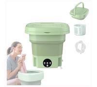 Folding Mini Washing Machine, Portable Washing Machine Foldable 8L with Blu-Ray 360°,Touch Screen, Underwear Washing Machine for Apartment,RV,Travel,Underwear,Green
