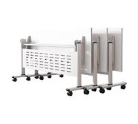 Folding Mobile Conference Table with Caster Wheels Rectangular Training Seminar Meeting Table for Schools and Companies Set of 2 (55.1"x19.6"x29.5")