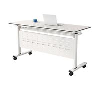 Folding Mobile Conference Table with Caster Wheels Rectangular Training Seminar Meeting Table for Schools and Companies Set of 2 (55.1"x19.6"x29.5")