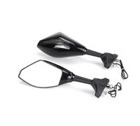Folding Motorcycle Mirrors For Suzuki For GSX-R125 For GSX-R600 For GSX-R750 For GSX-R1000 For SV650S Universal Rearview Mirror With For LED Turn Signal(Black-Smoke)