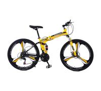 Folding Mountain Bike, 24" 26" Folding Bike for Men and Women, 21-Speed Folding Bicycle with Dual Disc Brakes, Three-Blade Wheel Bike with Dual Shock Absorbers C,24 inch