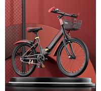 Folding Mountain Bikes for Older Kids, New 20-Inch Bikes for Boys and Girls Carbon Steel Frame Bicycle Adjustable Handle Seat Height Black and Red,22"