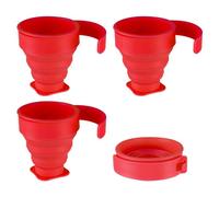 Folding Mugs 4 X Silicone Drinking Cups 8Cm X 8. 5Cm Red X 1 Pack Of 4