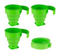 Folding Mugs 4 X Silicone Drinking Cups Green Pack Of