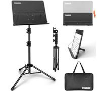 Folding Music Stand，Portable Music Stand For Sheet Music 2 Foldable Music Stand Sheet Music Stand With Carrying Bag Matte Frosted Metal Material Sturdy Height Adjustable