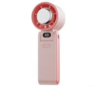 Folding Neck Hanging USB Fan Providing Strong Airflow With Its Powerful Brushless Motor Technology (Pink)