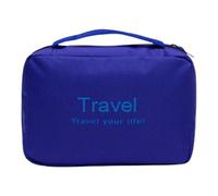 Folding Nursing Bag - Travel Toilet Bag | Travel Cosmetic Bag | Large Capacity Cosmetic Organiser | Men and Women Portable Cosmetic Storage Bathroom Container for Toothpaste, Blue, 21,5x16x6cm