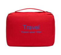 Folding Nursing Bag - Travel Toilet Bag | Travel Cosmetic Bag | Large Capacity Cosmetic Organiser | Men and Women Portable Cosmetic Storage Bathroom Container for Toothpaste, red, 21,5x16x6cm