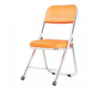 Folding Office Chair - Padded Back, Metal Frame, Space-Saving Armless Design for Home and Indoor Training