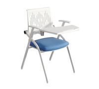 Folding Office Chair with Attached Desk, Mesh Design for Office, Guest Reception, Waiting Room and Conference, No Wheels