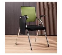 Folding Office Chair with Desk Attached,Mesh Tablet Arm Chair with Padded Seat,Mesh Office Chair with Lumbar Support,Foldable Desk Chair Stacking Chairs(Green)