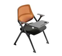 Folding Office Chair with Mesh Backrest Curved Armrest & Comfortable Cushion - Stackable Design for Home Office and Student Training Use
