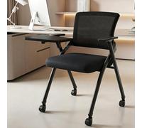Folding Office Chair with Writing Tablet Mesh Back Stackable Design for Home Office & Conference Portable Whed Seating for Guests & Recept Areas