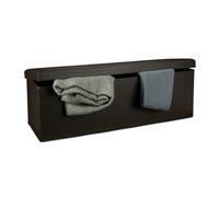Folding ottoman Faux Leather Bench Padded Storage Box Lightweight Removable Lid