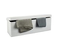 Folding ottoman Faux Leather Bench Padded Storage Box Lightweight Removable Lid