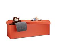 Folding ottoman Faux Leather Bench Padded Storage Box Lightweight Removable Lid