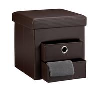 Folding ottoman Foldable Footstool Faux Leather Pouffe Compact Storage Box