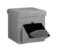 Folding ottoman Multi-Purpose Footstool Stylish Pouffe Chic Fabric Cube 40 L