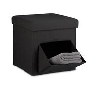 Folding ottoman Multi-Purpose Footstool Stylish Pouffe Chic Fabric Cube 40 L