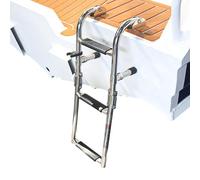Folding Outboard Boat Ladders - 2+1 Steel Steps for Docking - for Docker Boats, for Swimmers and Owners of Houses on the Lake Jetty Beach
