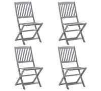 vidaXL Folding Outdoor Chairs 4 pcs Solid Acacia Wood