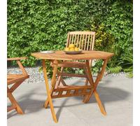 Folding Outside Garden Dining Table Patio Solid Wood Acacia 90 x 75cm