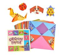 Folding Paper for Kids - Craft Supplies Colorful Animal Folding Papers, Preschool Learning Activities, Arts and Crafts Set with Instructional Book for Creative Art Projects, & DIY Craft Paper