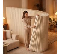 Folding Paper Partitions Room Dividers, Portable Privacy Screens, Freestanding Divider for Room Separation,Dorm Office Studio Exhibition Store Enterprise, Set Up in Seconds and Folds Flat, White