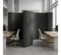 Folding Paper Partitions Room Dividers, Portable Privacy Screens, Freestanding Divider for Room Separation,Dorm Office Studio Exhibition Store Enterprise, Set Up in Seconds and Folds Flat, Black