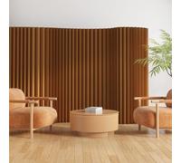 Folding Paper Room Divider, Portable Privacy Screen Partition Wall, Freestanding, Strong Stability, Varied Shapes and Length, Just Pull and Use for Home/Office/Shop/Exhibition (Brown, H2.6m*L5m)
