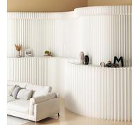 Folding Paper Room Divider with Shelves Room Dividers Free Standing Single Layer Screens Room Dividers for Home, Office & Commercial,White