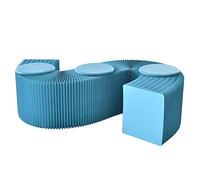 Folding Paper Stool Chair - Versatile Teles Sofa Relaxing Footrest for Office Living Room Reception & Mall - Stylish Red & Blue Designs Space-Saving Solutions