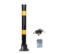 Folding Parking Barrier for Driveway, 19.7x5.1 in Garage Car Stopper Post, Safety Bollard Floor Lock, Parking Space Blocker Security Barrier(Black Yellow)