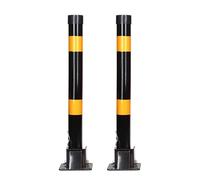 Folding Parking Barrier for Driveway, 19.7x5.1 in Garage Car Stopper Post, Safety Bollard Floor Lock, Parking Space Blocker Security Barrier(Black Yellow,2pcs)