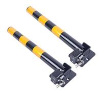 Folding Parking Barrier Lock, Heavy Metal Driveway Warning Safety Bollard Obstacle Piles, Private Car Stoppers Post(2pcs)