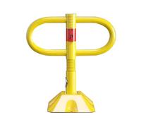 Folding Parking Bollards, Car Park Driveway Guard Saver, Parking Barriers, Warning Tape and Powerful Springs(Yellow)