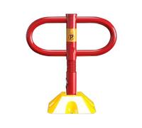 Folding Parking Bollards, Car Park Driveway Guard Saver, Parking Barriers, Warning Tape and Powerful Springs(Red)