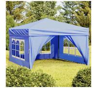 Folding party tent 3x3m Blue 210D Oxford PE Coated Steel Frame w/Sidewalls Quick