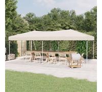 Folding Party Tent 3x6m Cream 210D Oxford Silver-Coat Quick-Fold Steel Frame UV
