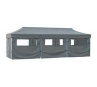 Folding Party Tent 870x291x315cm Cream 600D PVC Roof 8 Sidewalls Zipped incl Peg