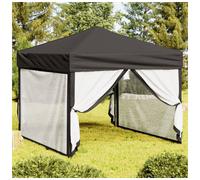 Folding Party Tent Anthracite 3x3m 210D Oxford Canopy Steel Frame & Sidewalls
